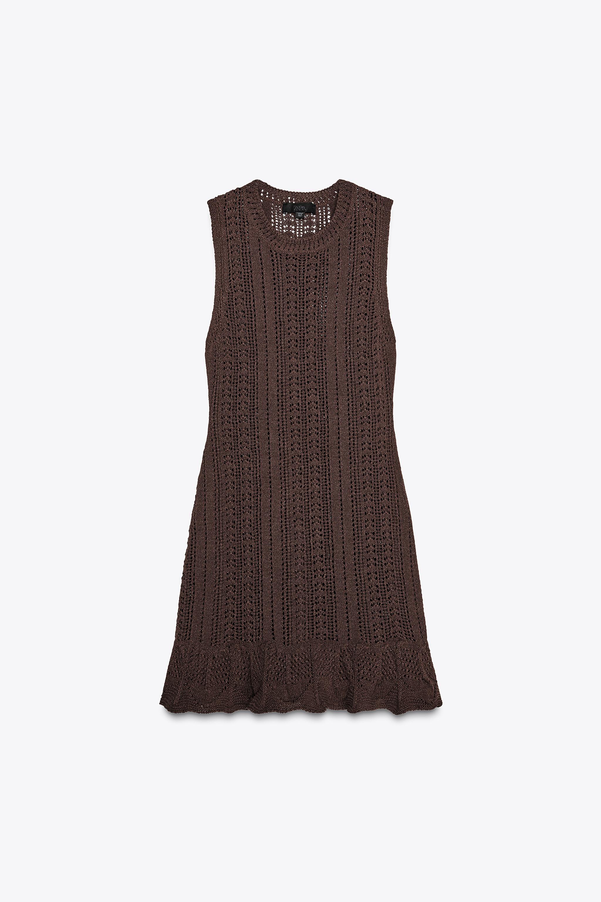 KNIT MINI DRESS - Brown | ZARA United States