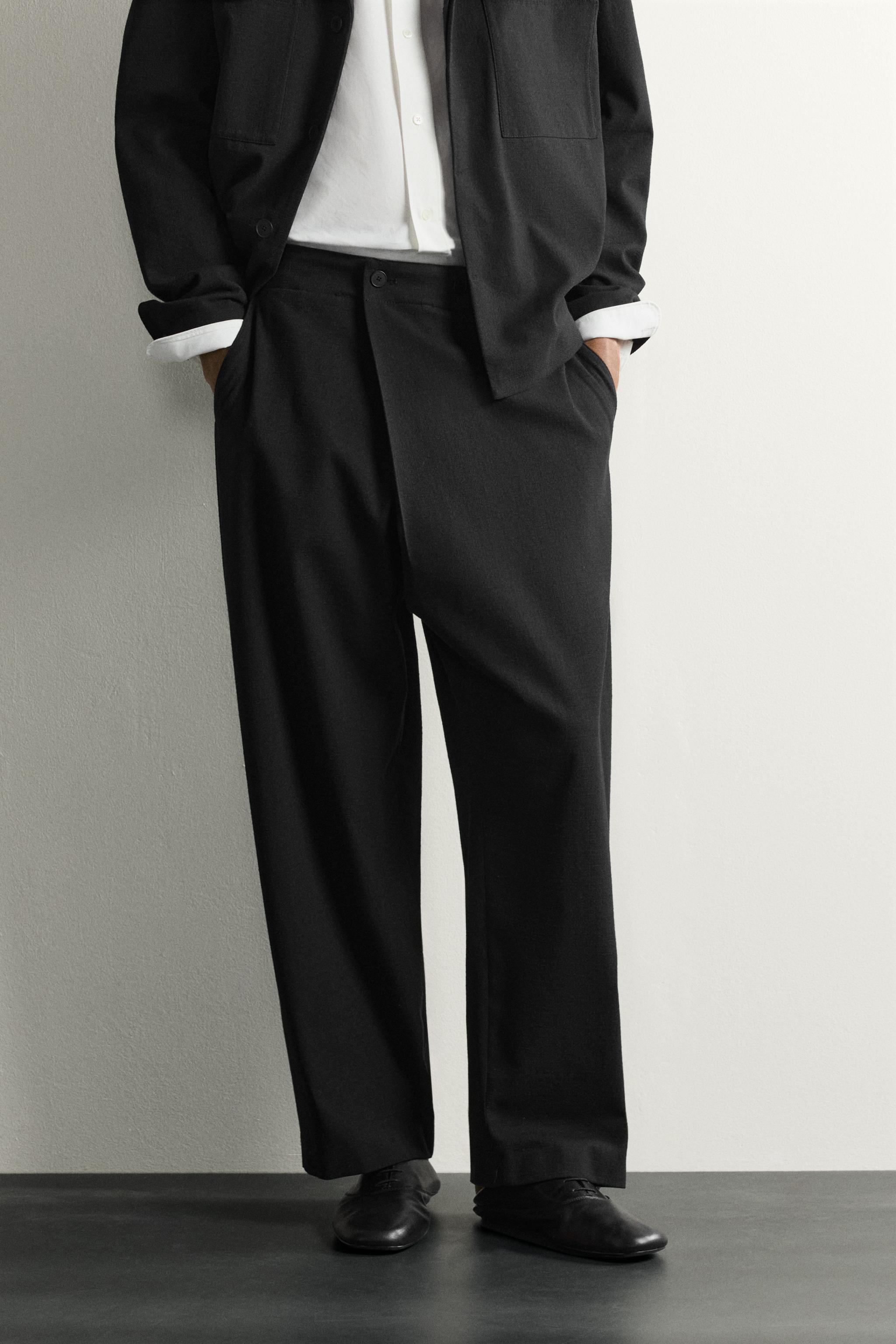 CROSSOVER BALLOON FIT PANTS — Black