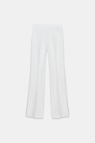 PANTALON FLARE OUVERTURES ZW COLLECTION Blanc ZARA France pantalon-flare-ouvertures-zw-collection-blanc-zara-france