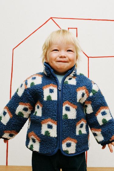 DIRBTINIO AVIKAILIO STRIUKĖ SU NAMELIŲ RAŠTU – Mėlyna – „Zara“