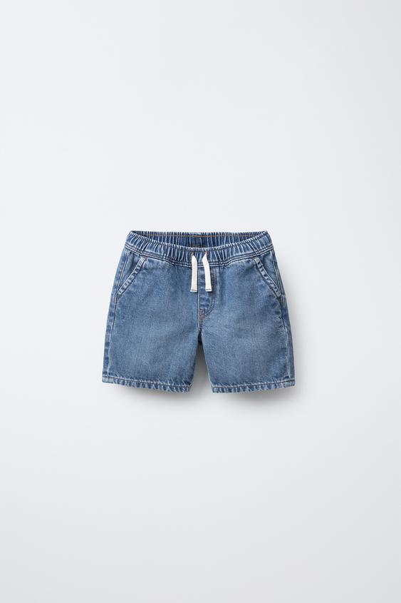 DENIM SHORTS WITH DRAWSTRING