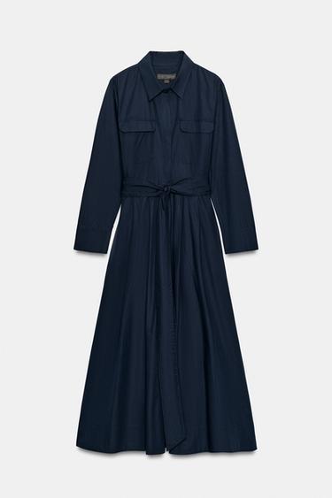 VESTIDO CAMISERO ZW COLLECTION - Marino de Zara