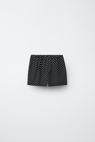 JUPE-SHORT À POIS - Noir de Zara - Image 1