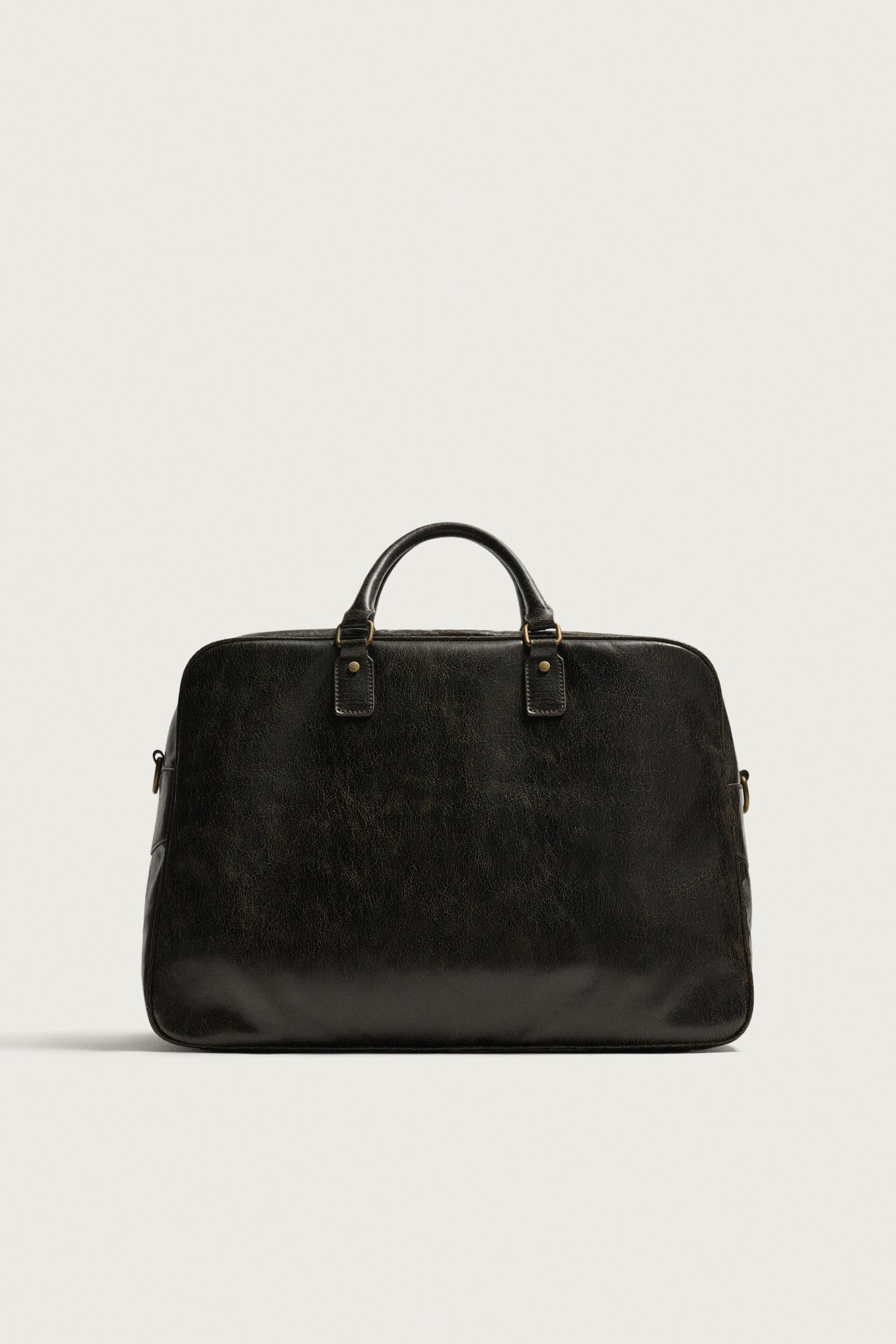 Мужские сумки Zara CRACKLED DUFFEL — фото 4