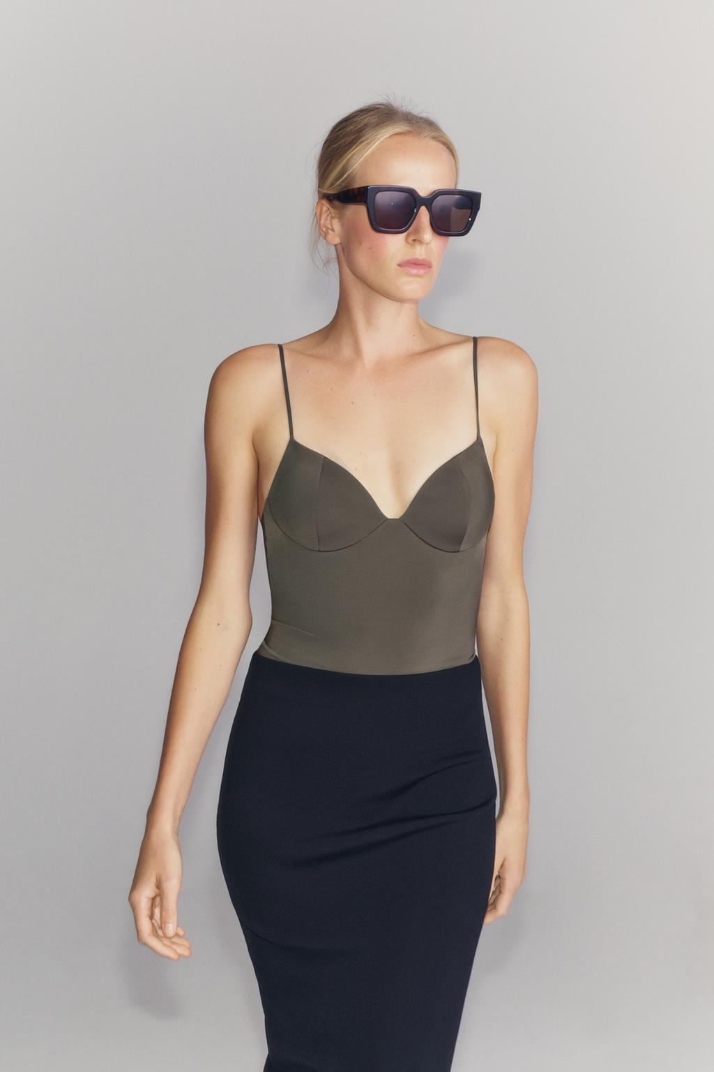 POLYAMIDE BLEND BUSTIER TOP