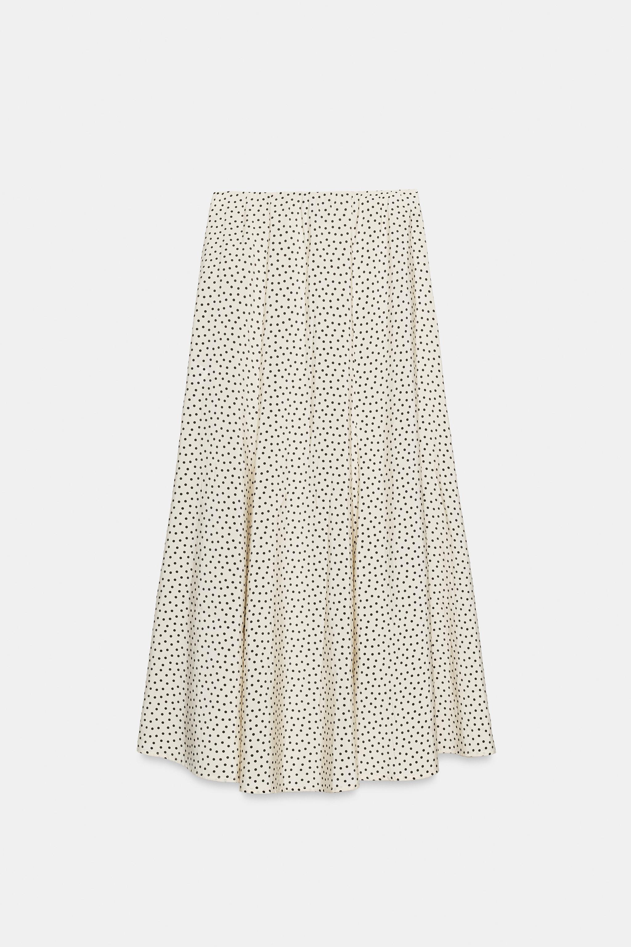 Zara Puantiye Desenli Midi Etek görsel 6