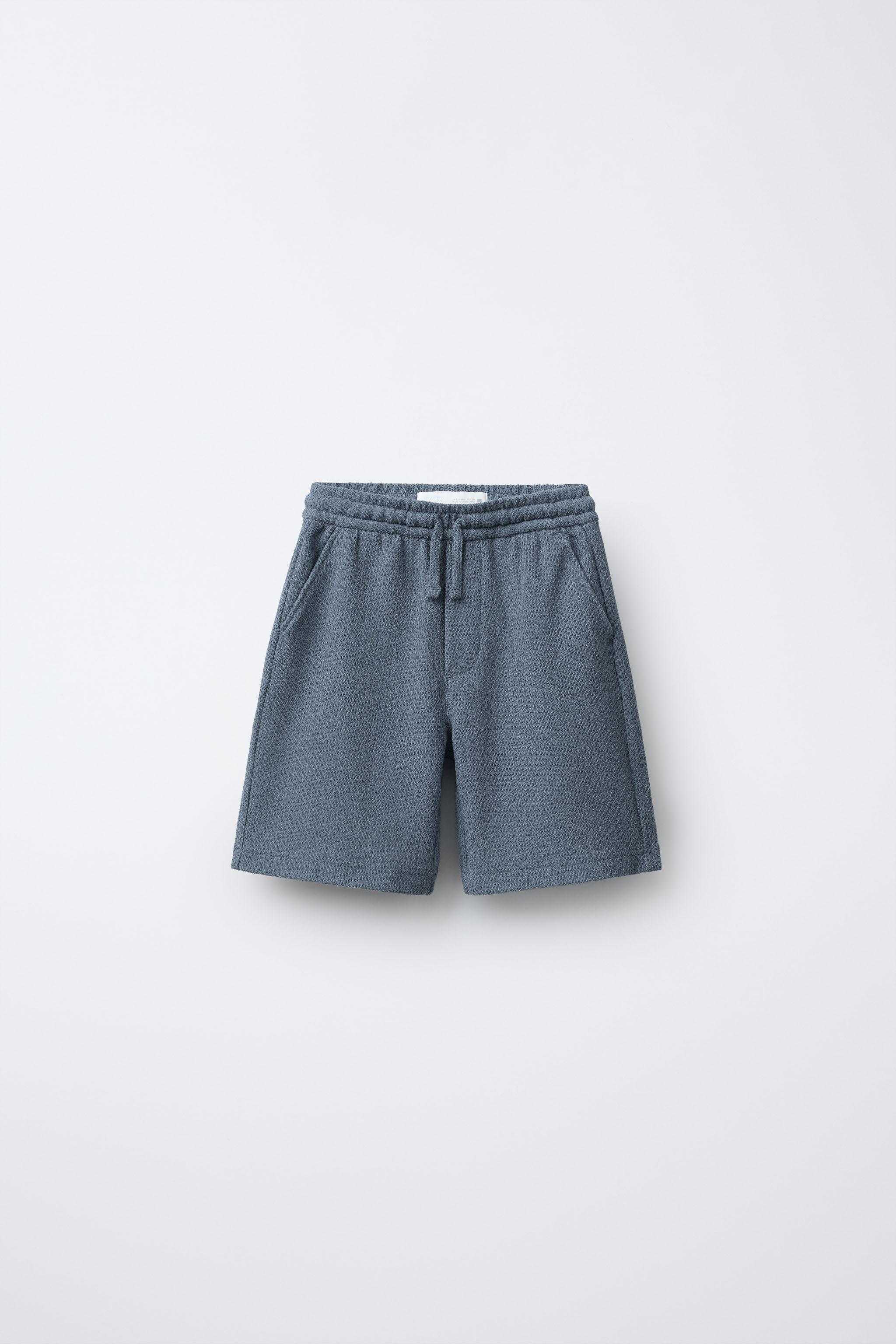 TERRYCLOTH FABRIC SHORTS - Blue | ZARA United States