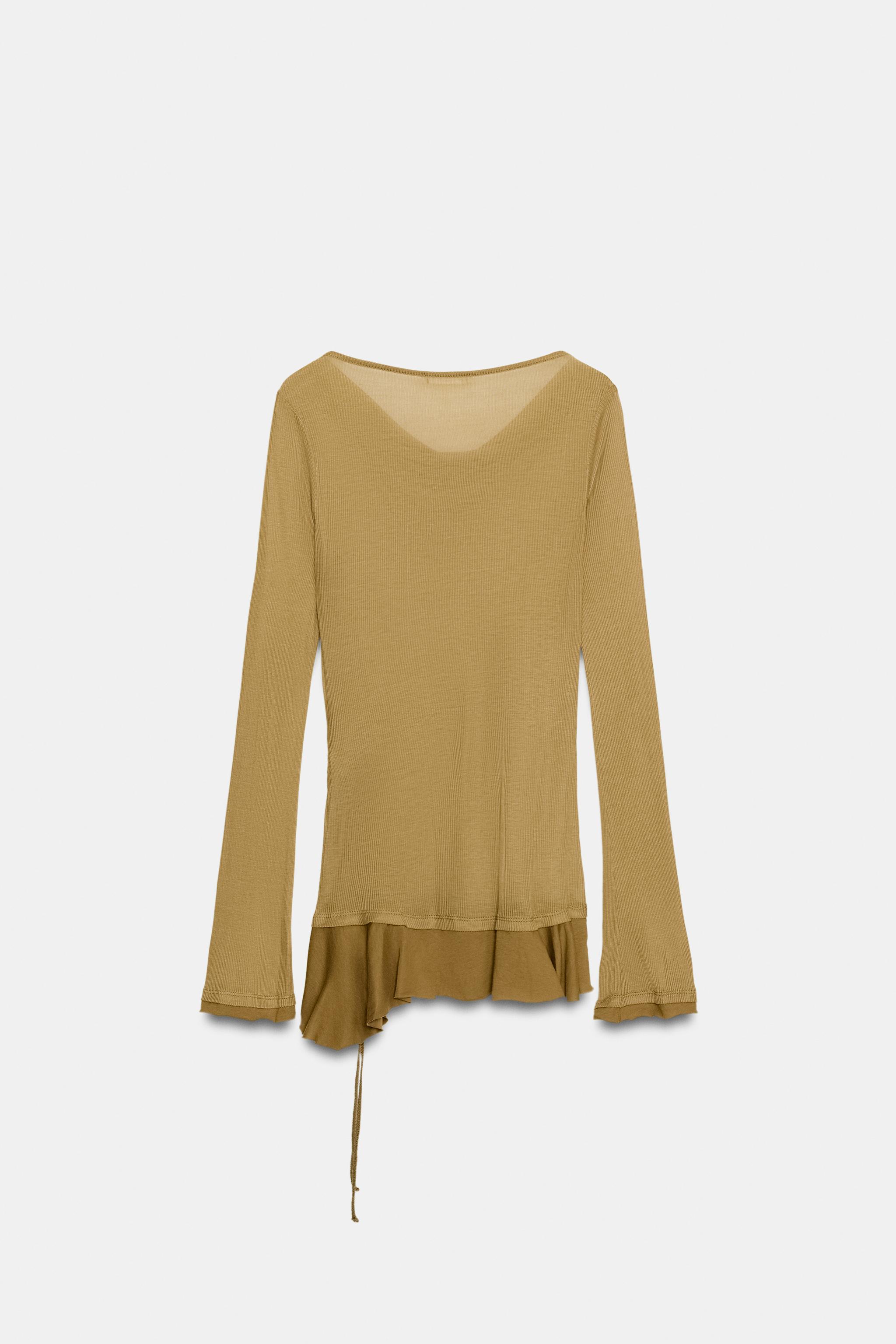 RUFFLED ASYMMETRICAL RUCHED TOP