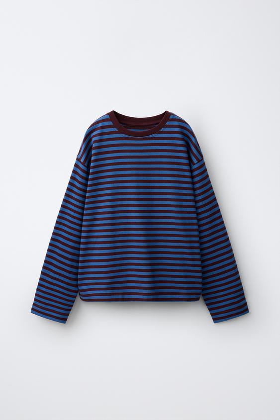 STRIPED T-SHIRT - Blue by Zara - Image 0