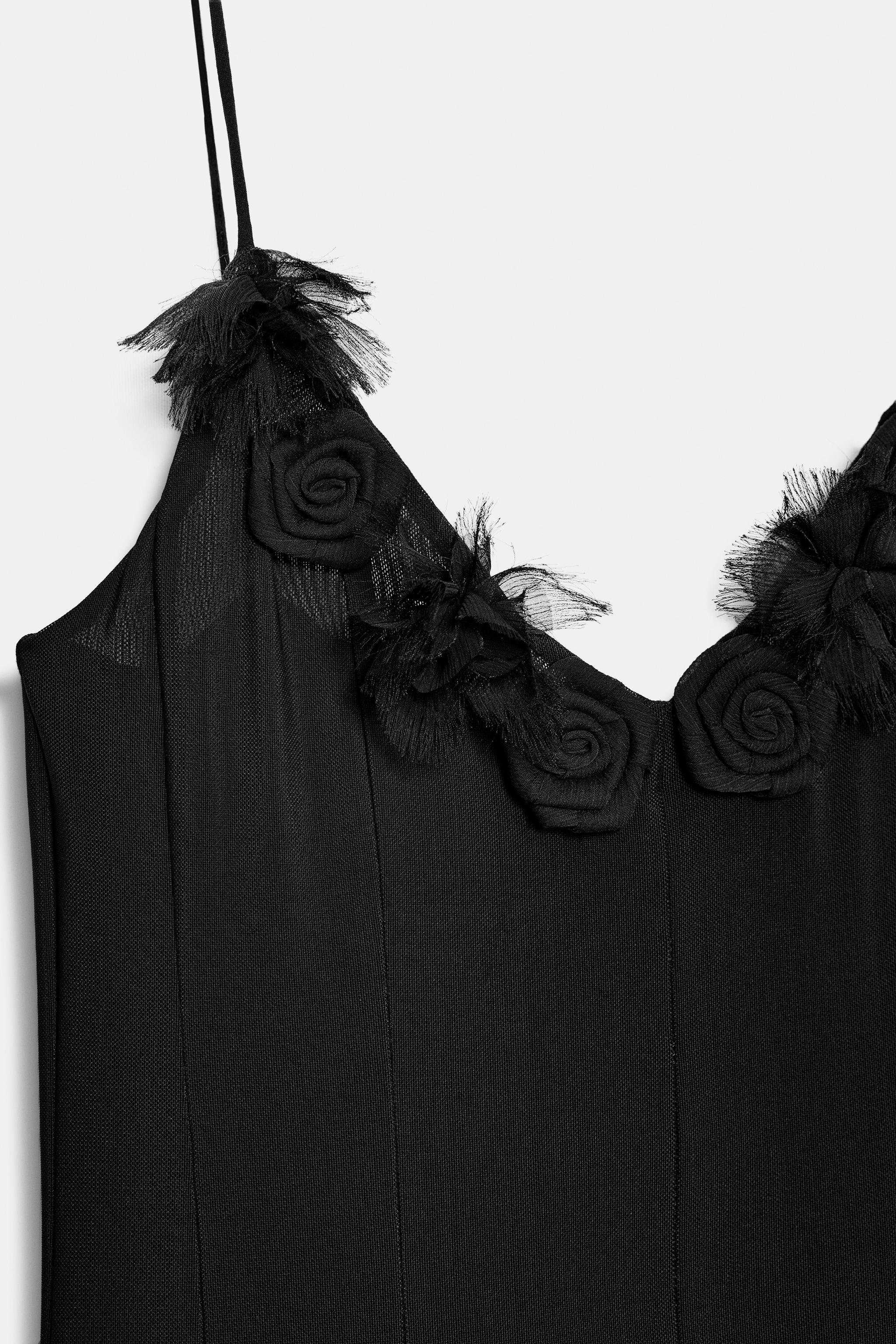 TULLE FLORAL MIDI DRESS
