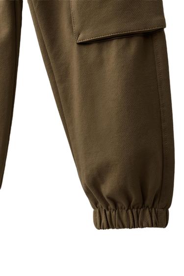 Zara PLUSH CARGO JOGGER PANTS - taupe brown
