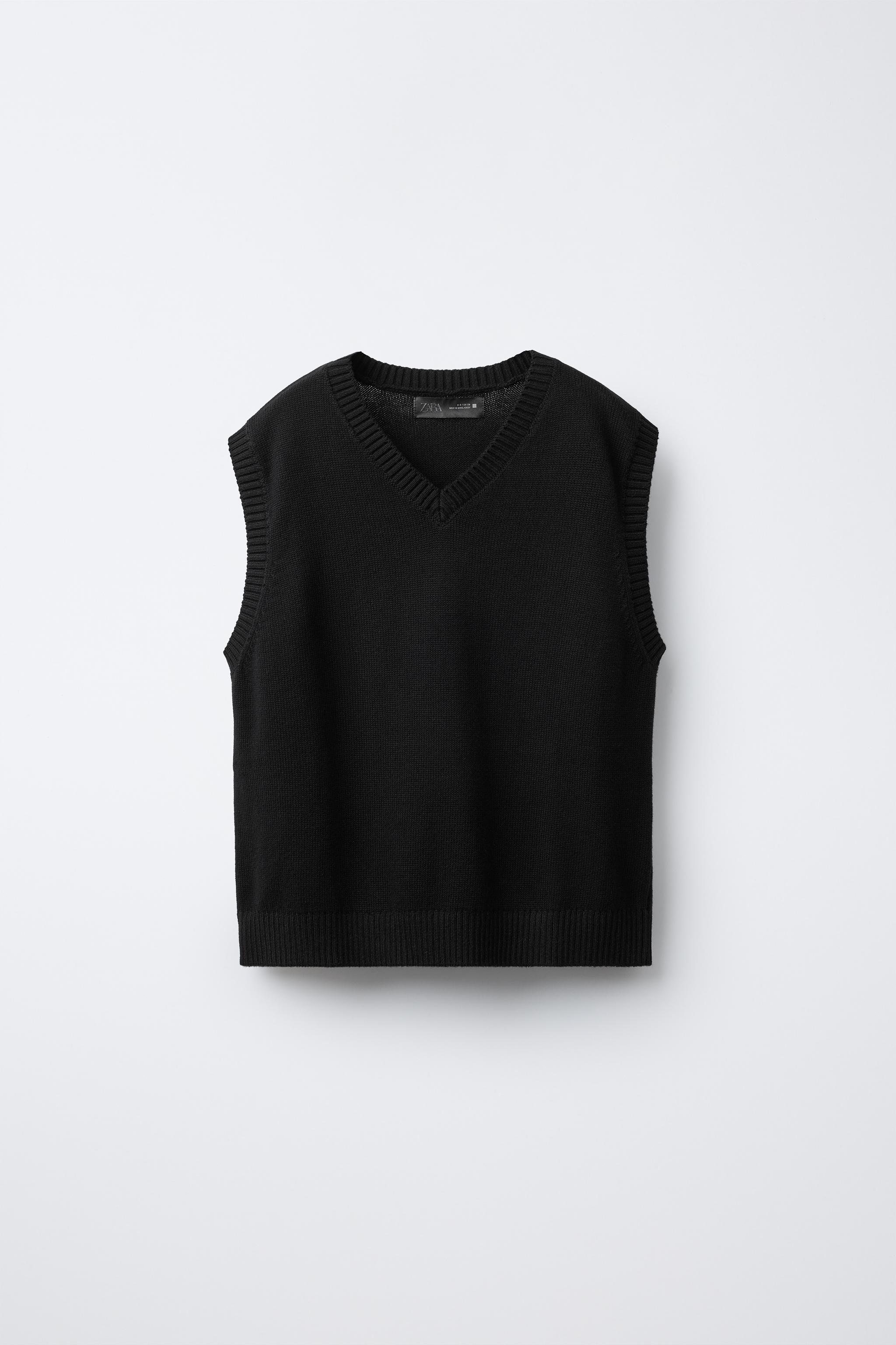 KNIT VEST Navy blue ZARA United Kingdom - Main Image