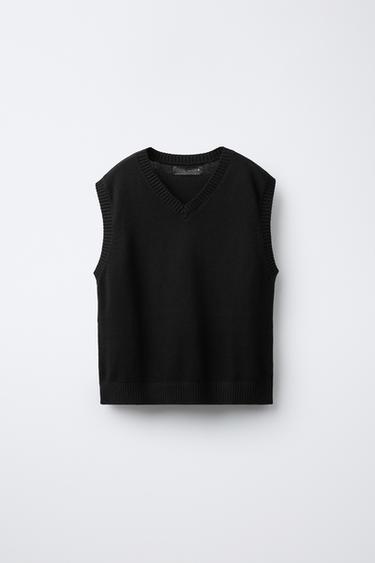 GILET EN MAILLE - Noir de Zara
