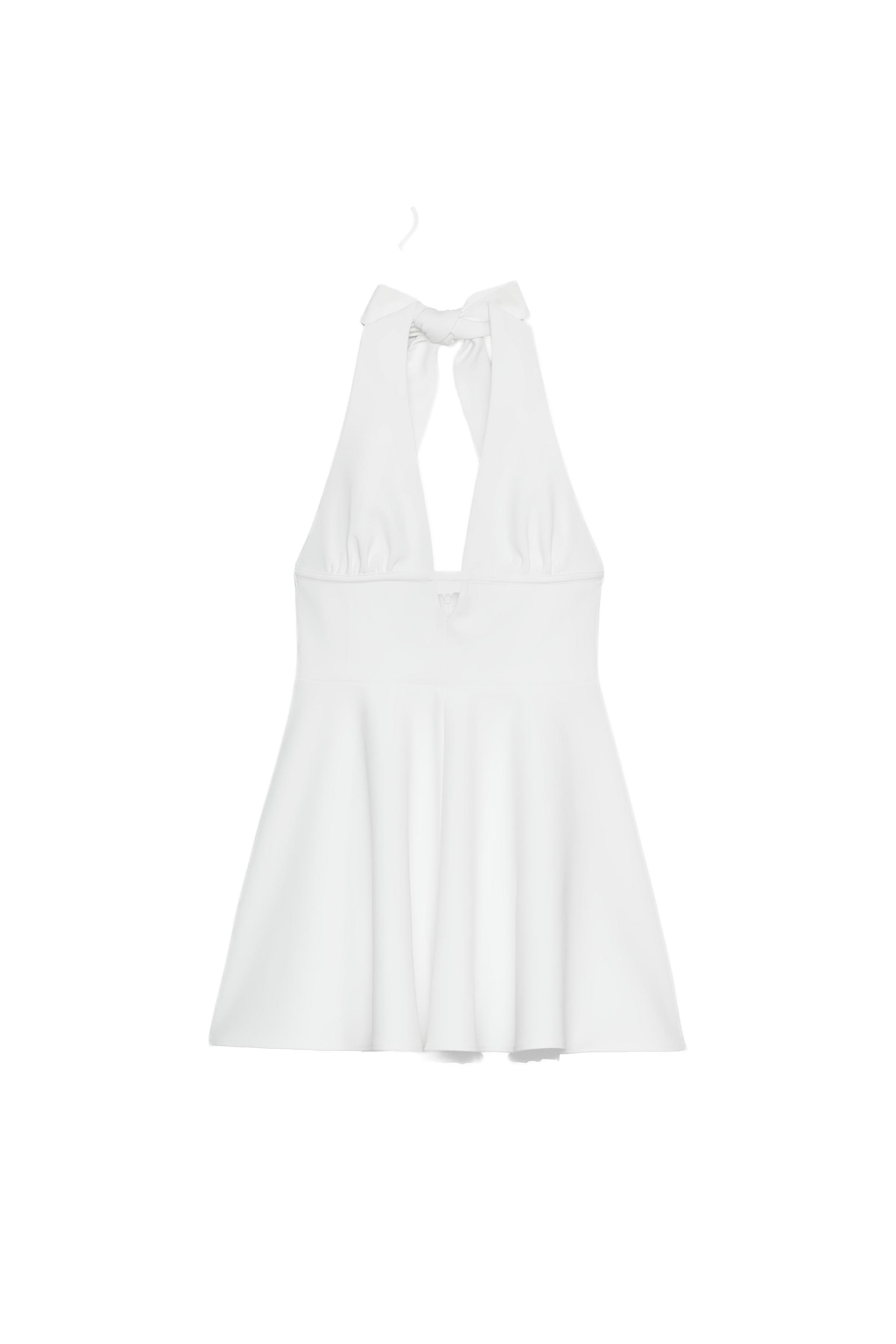 POLKA DOT CAPE SKIRT HALTER DRESS - Black / White | ZARA United States