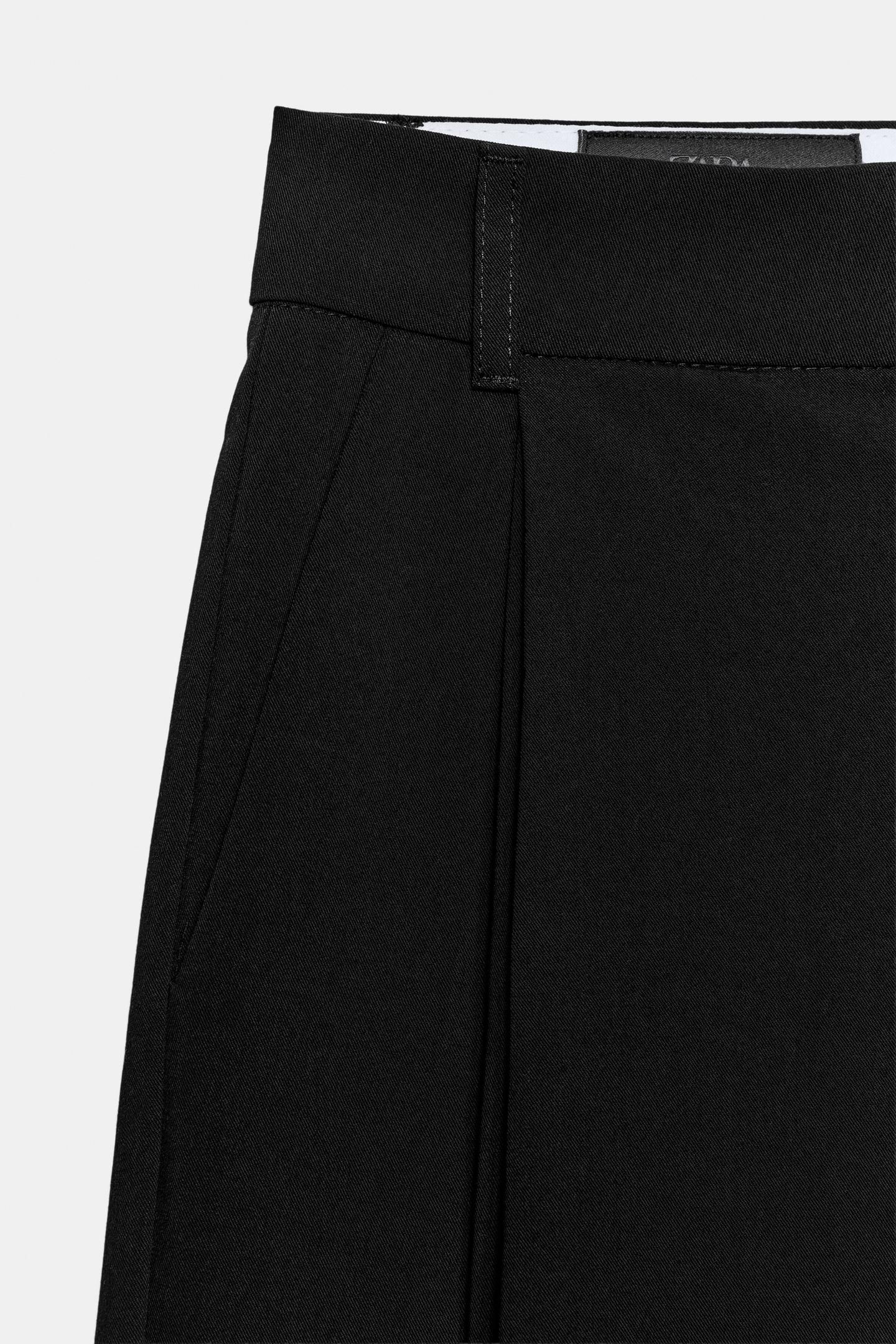 Женские шорты Zara Long Pleated Bermuda, цвет: Чёрный — фото 8