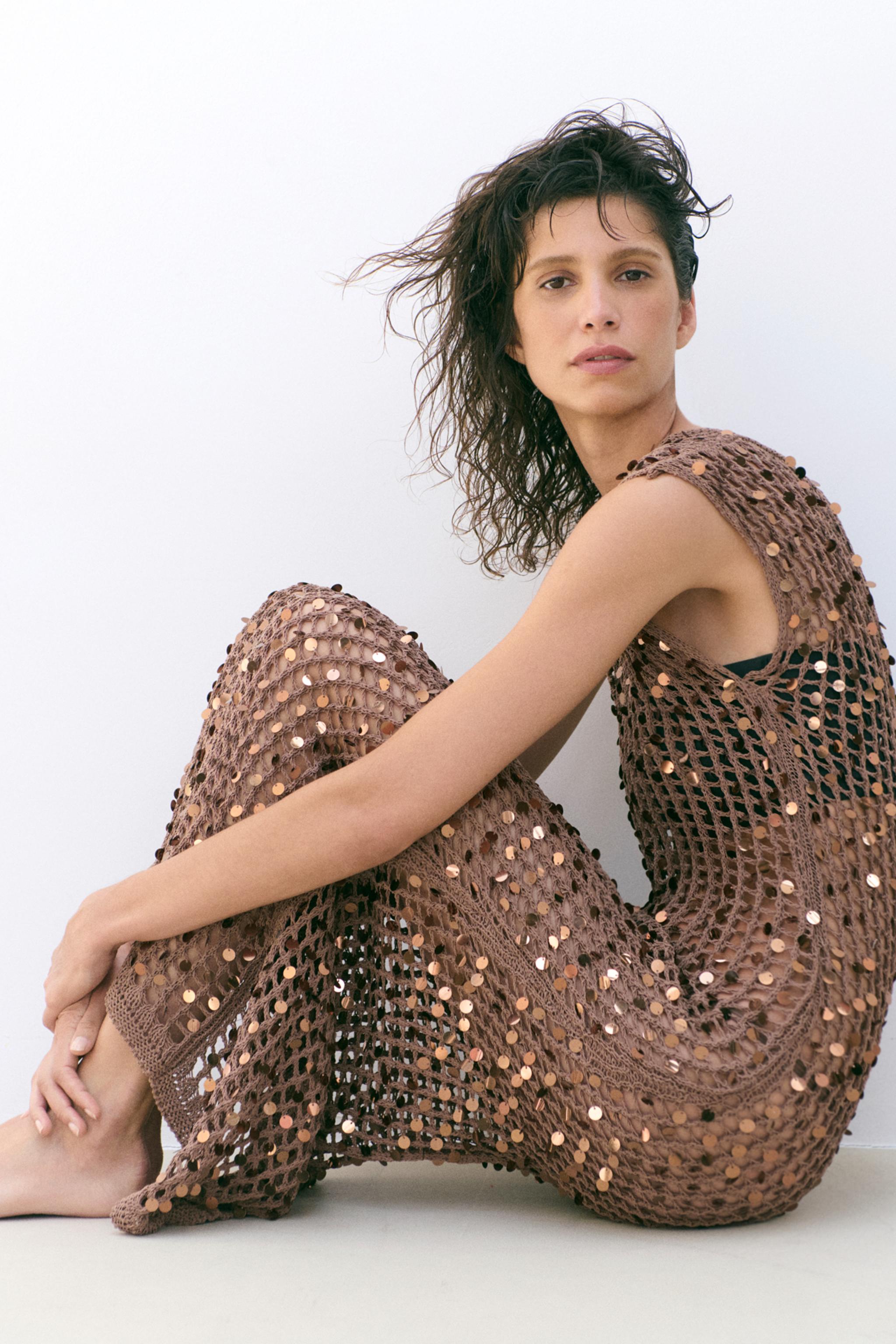 Zara SEQUIN KNIT MAXI DRESS — фото 2