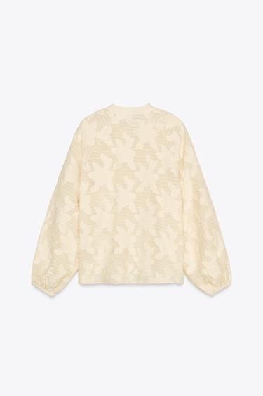 BLOUSE TEXTURÉE - Écru de Zara - Image 5