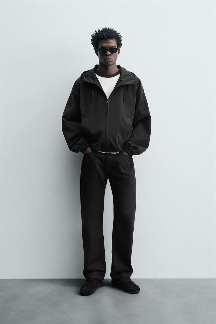 TECHNICAL HOODIE JACKET Black ZARA New Zealand
