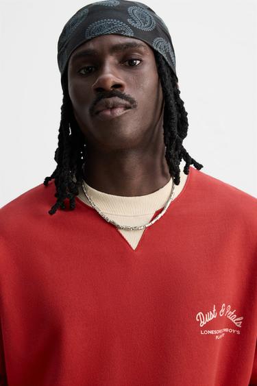GRAPHIC PRINT SWEATSHIRT - Red by Zara - Image 4