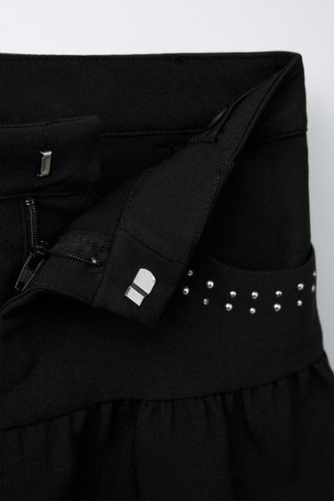 STUDDED BERMUDA SKORT - Black by Zara - Image 3
