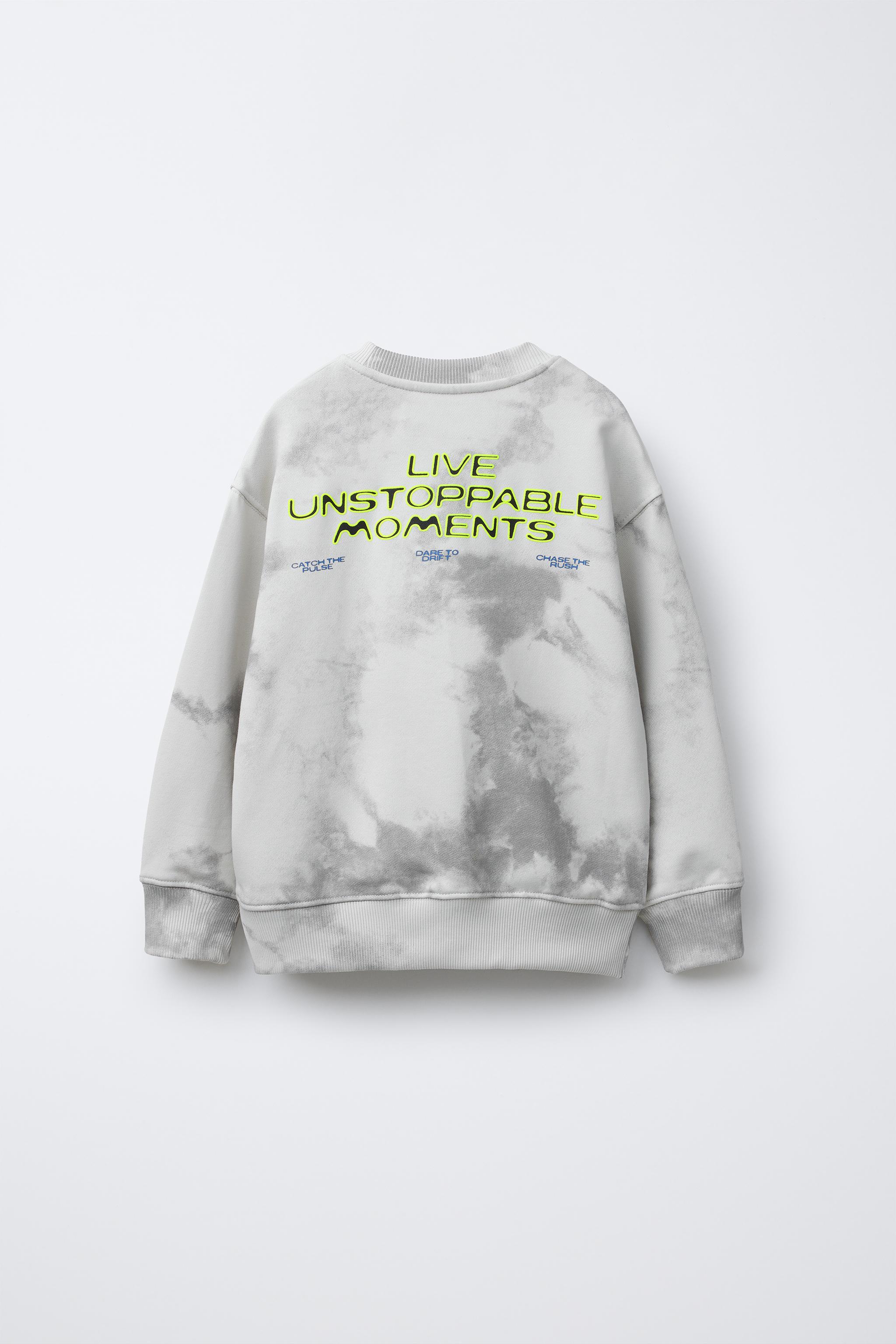 TIE-DYE PRINT SWEATSHIRT - Light gray | ZARA United States