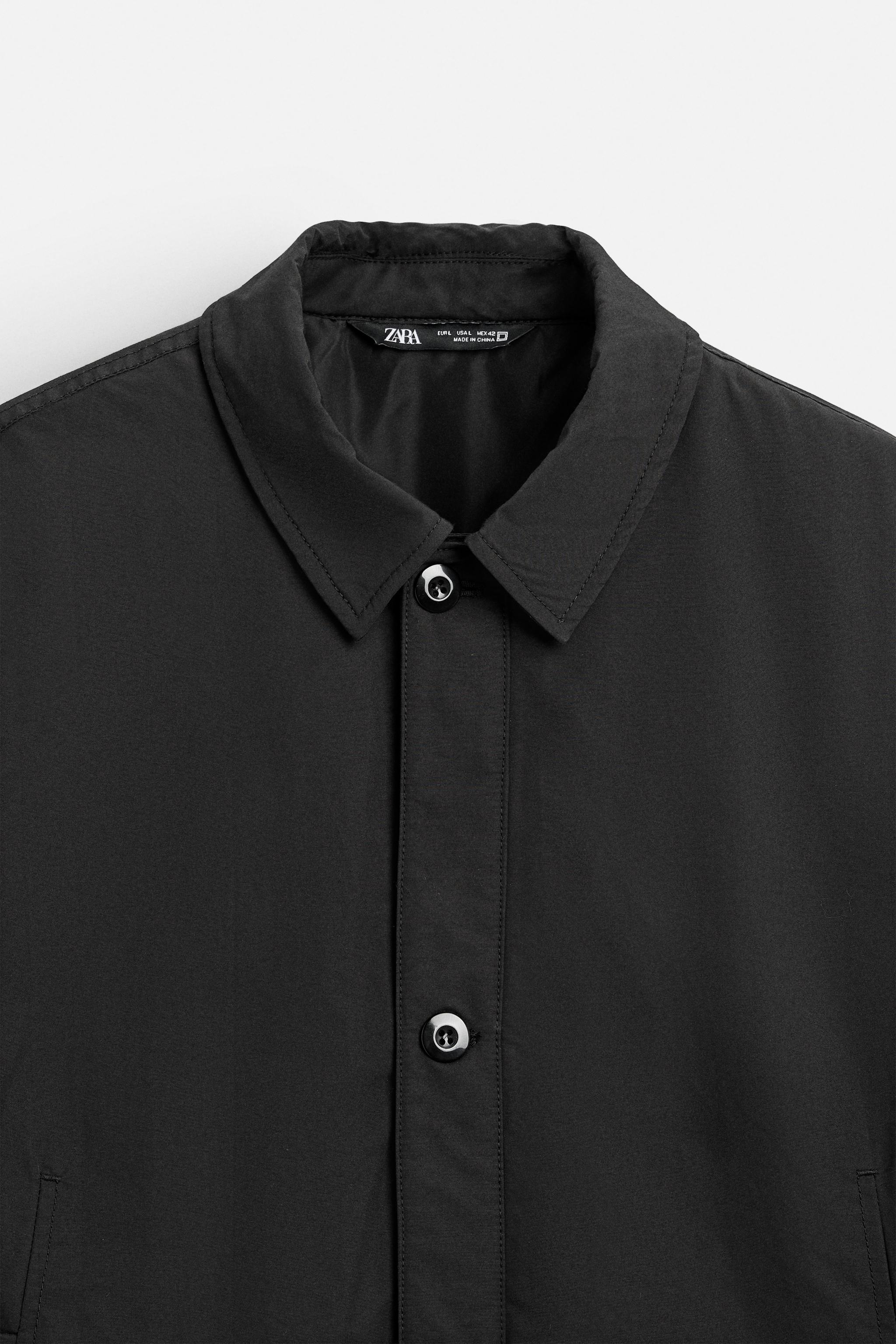 BOXY FIT テクニカル シャツジャケット - ブラック | ZARA Japan