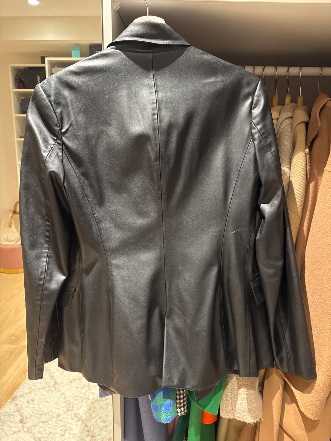 FAUX LEATHER DOUBLE-BREASTED BLAZER - Image 2