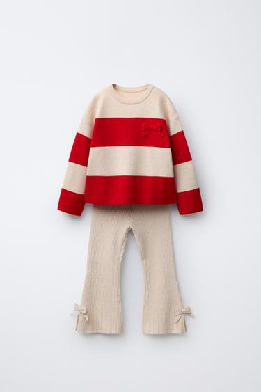 TOTAL LOOK JERSEY RAYAS Y LEGGING FLARE PUNTO LACITOS - 591 de Zara