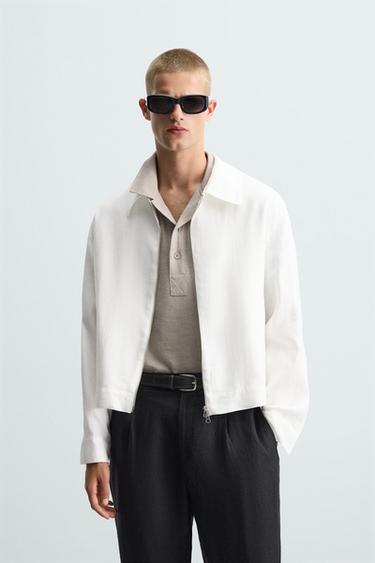 100% LINEN JACKET - White by Zara