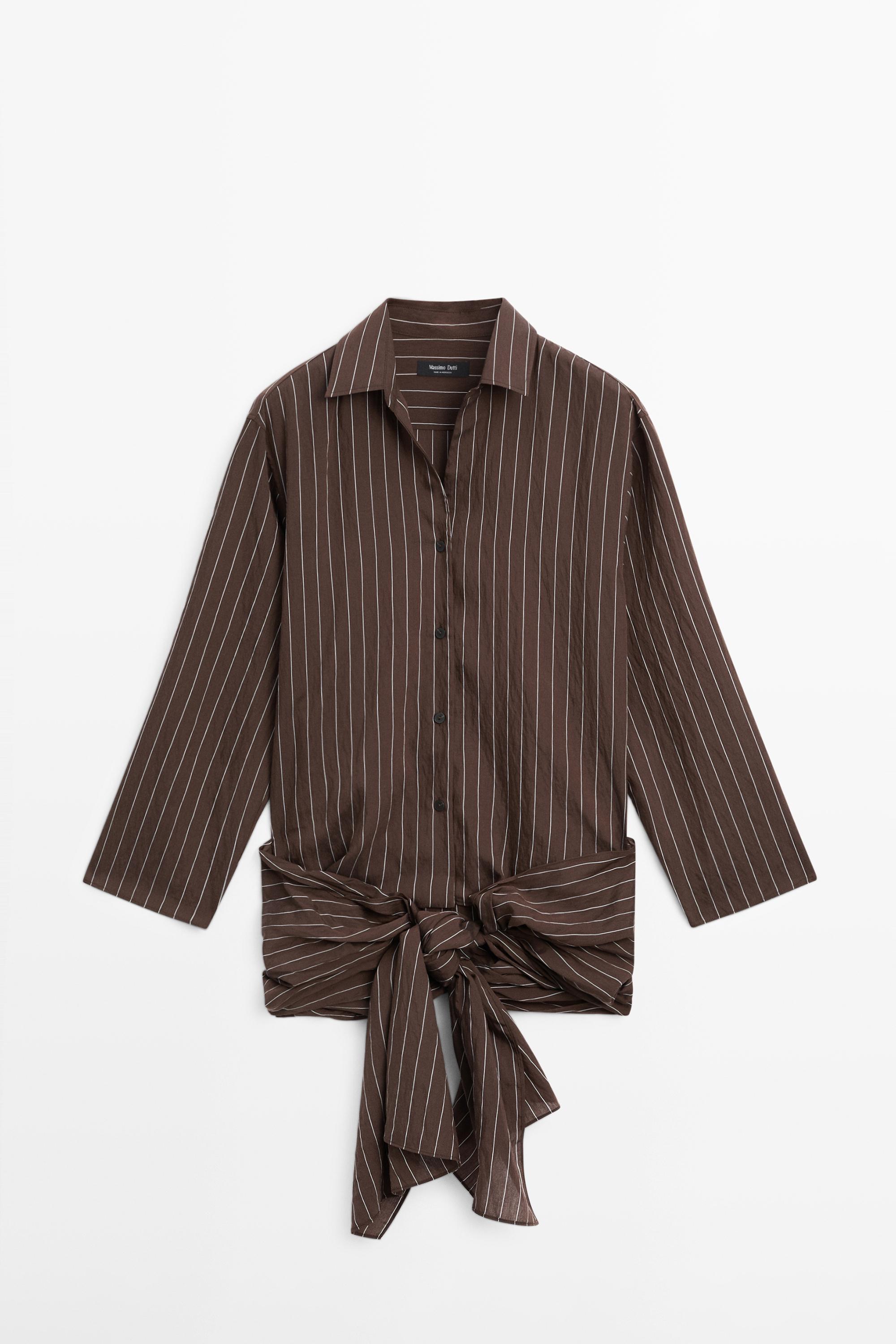 Chemise rayée avec foulard