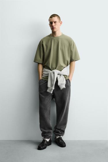 CAMISETA BOXY FIT BÁSICA - Verde de Zara - Imagen 0