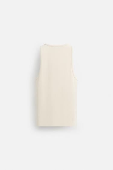 RIBBED TANK TOP - Beige by Zara - Image 6