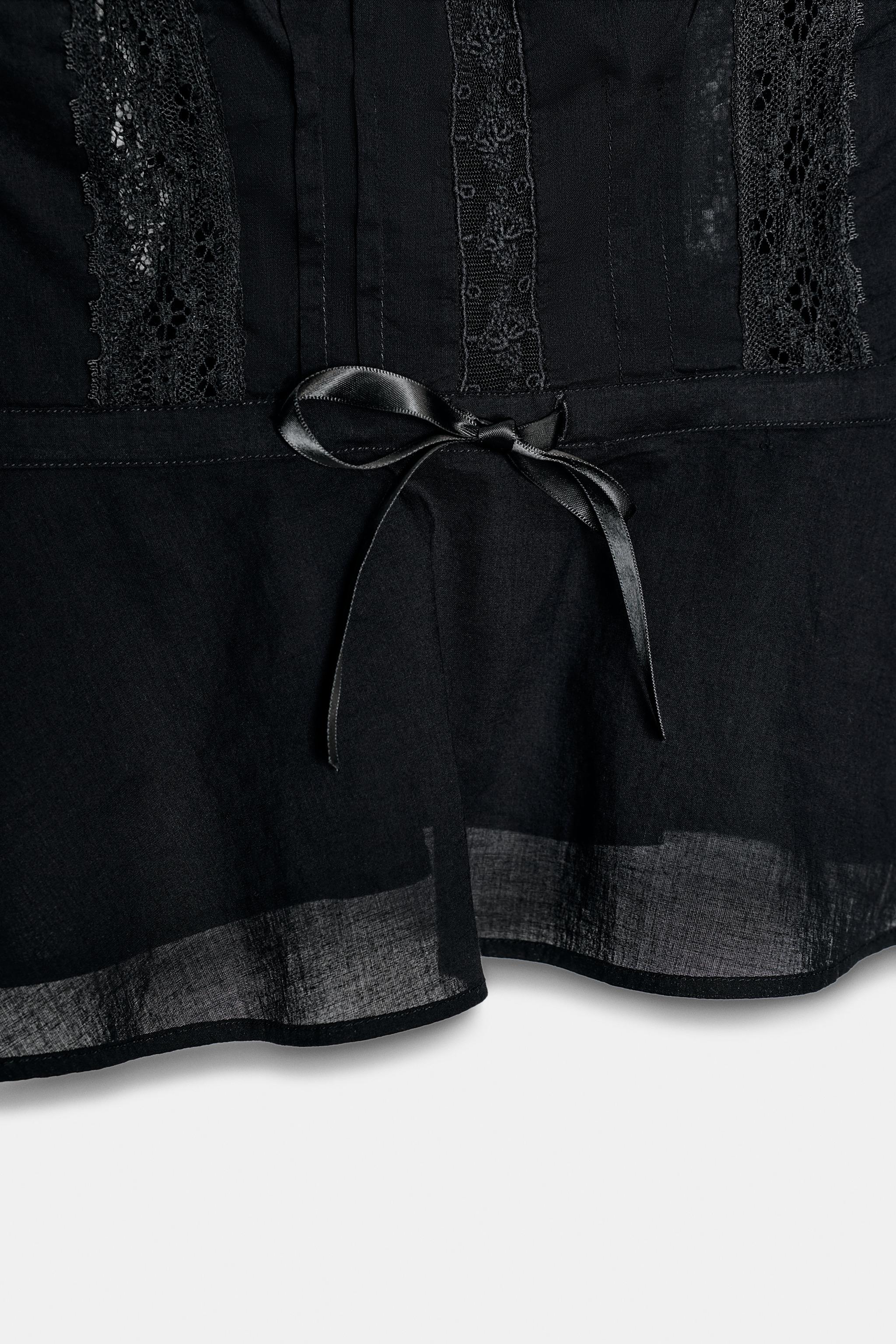 TOP ESTILO LINGERIE ZW COLLECTION - Preto | ZARA Brasil