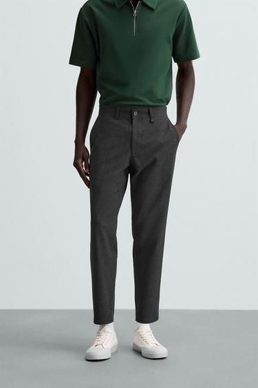 COMFORT TEXTURED TROUSERS - Anthracite Grey by Zara