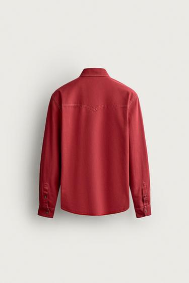 AYRTON SENNA PATCH WESTERN SHIRT — Red 2