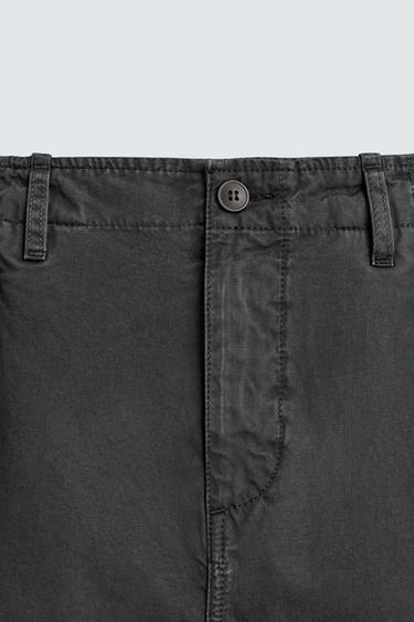 PANTALON BATTLE COUPE DÉCONTRACTÉE DÉLAVÉ - Bleu de Zara - Image 9