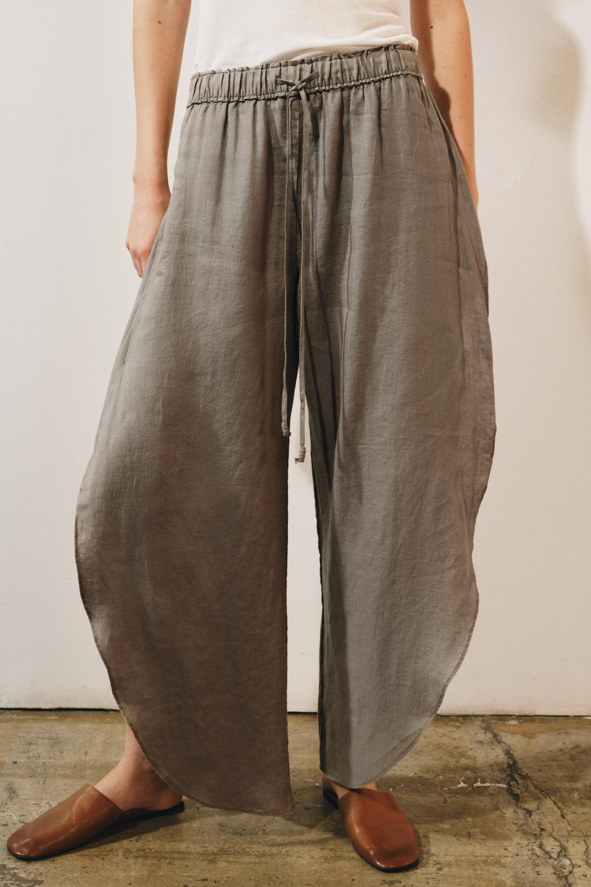 ZW COLLECTION 100% LINEN VENTED PANTS