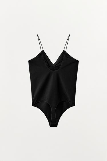 BODY COLLANT À BRETELLES - Noir de Zara - Image 4
