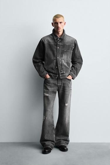 SZÉLES SZÁRÚ FLARE FIT FARMERNADRÁG – Szürke a ZARA-tól