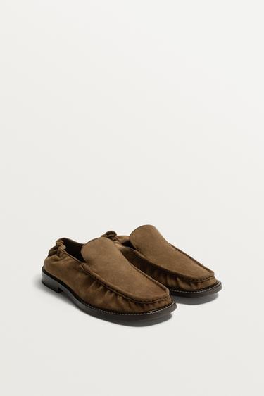 LEATHER LOAFERS - Brown by Zara