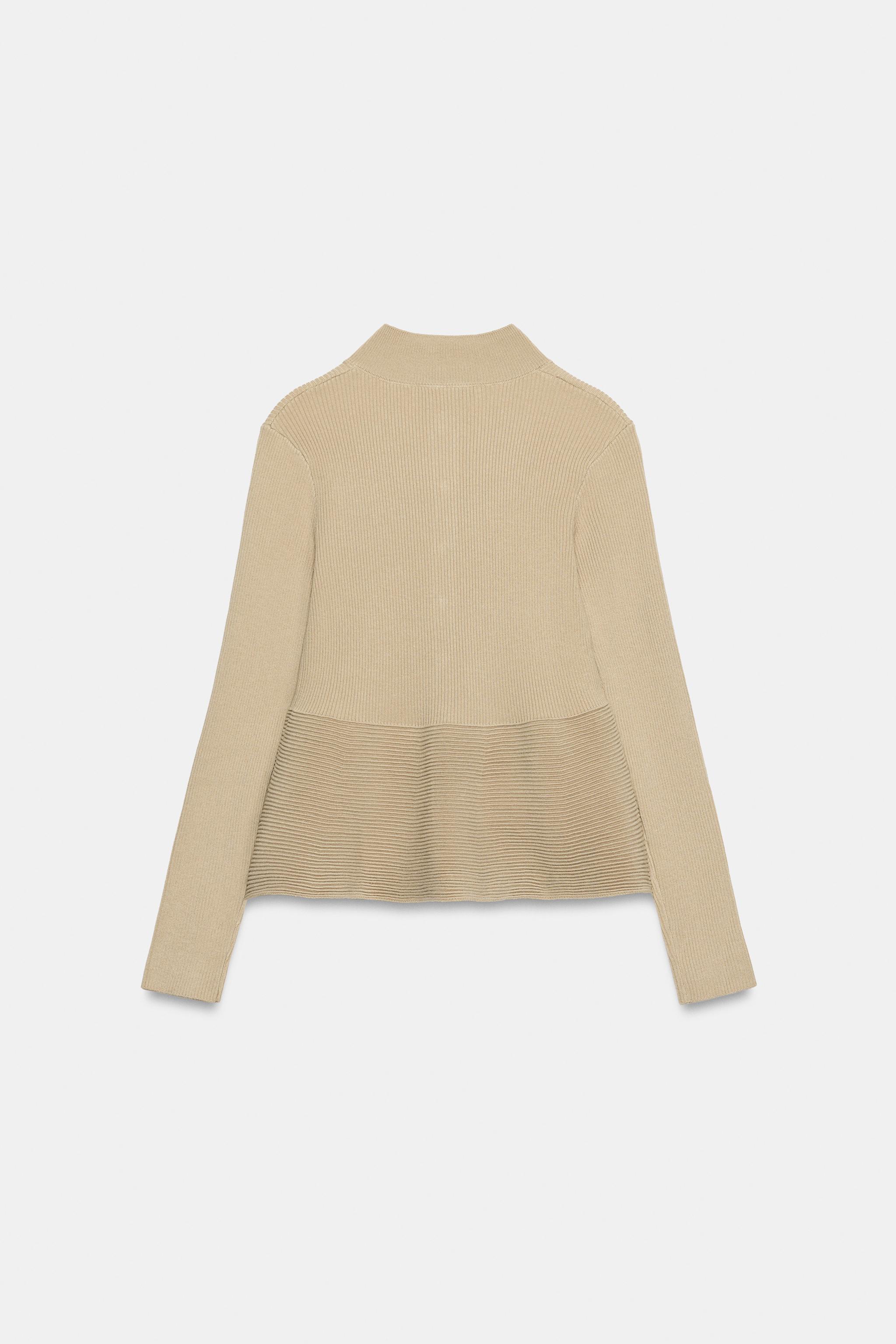 Женские кардиганы Zara RIB KNIT COVERED BUTTON CARDIGAN — фото 8