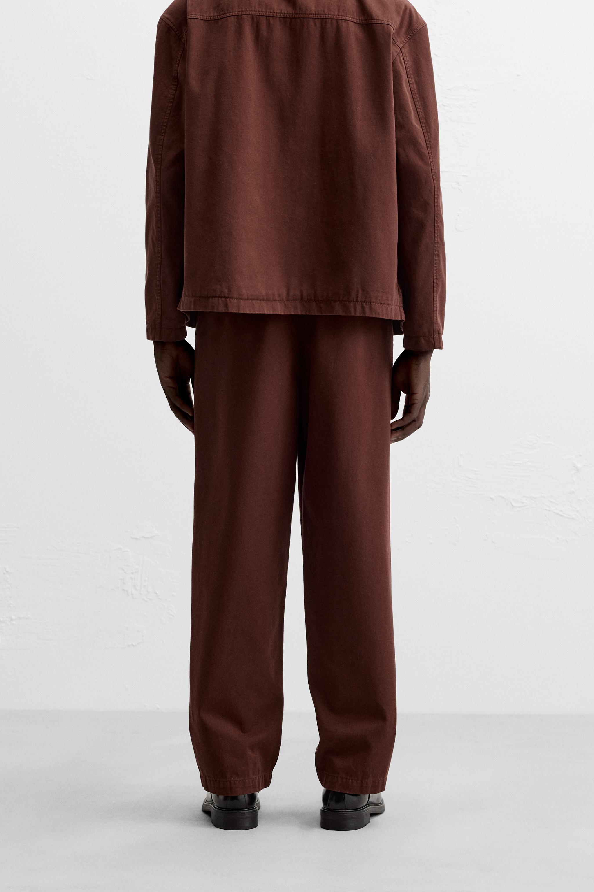 PANTALONI CHINO STRUTTURA TWILL Bordeaux ZARA Italia Italy