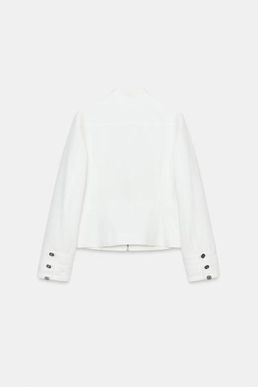 VESTE COL MONTANT BOUTONS - Blanc cassé de Zara - Image 10