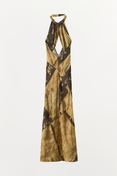 ROBE LONGUE IMPRIMÉE HALTER - Multicolore de Zara - Image 6