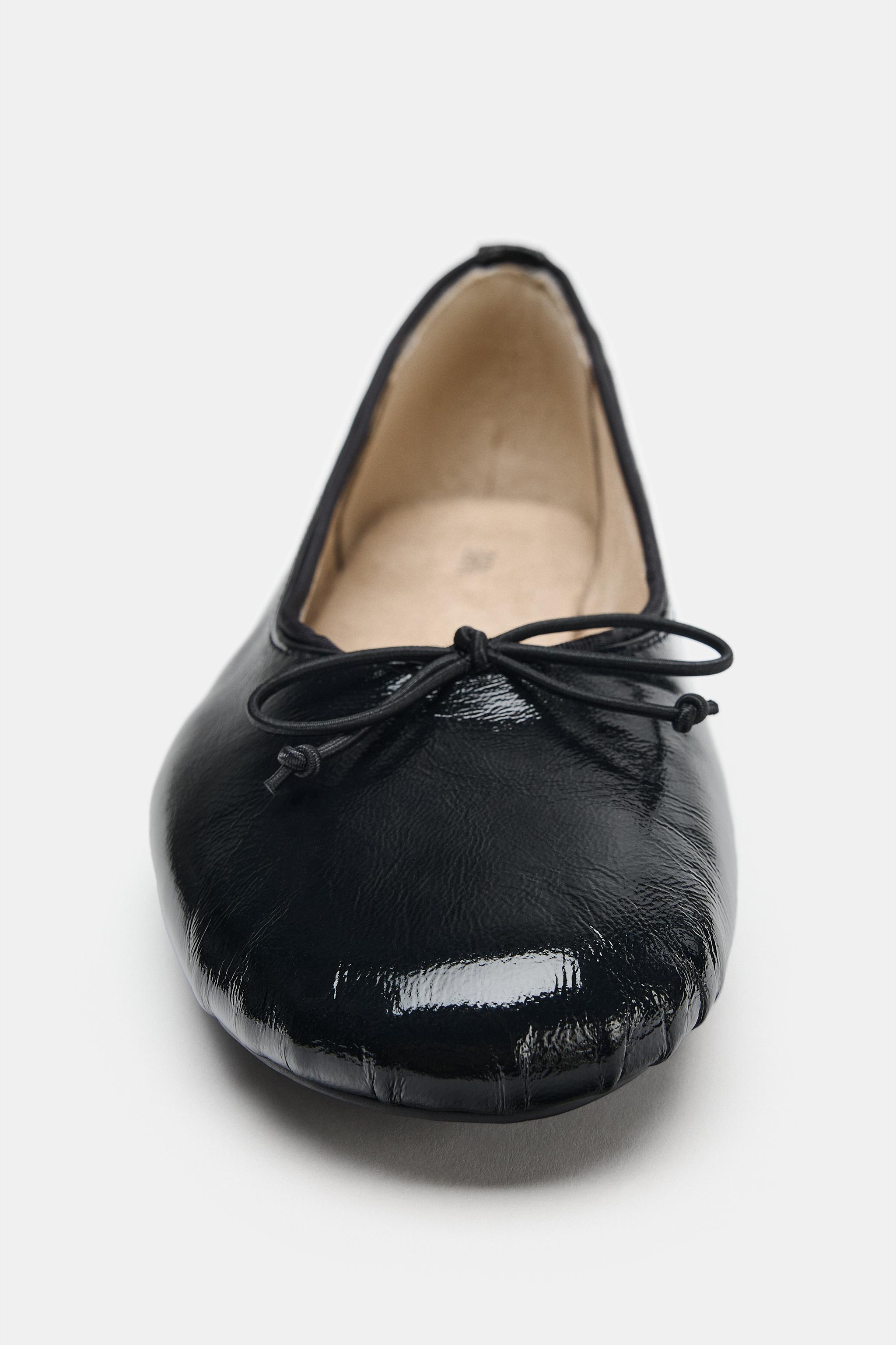 LEATHER BOW BALLET FLATS