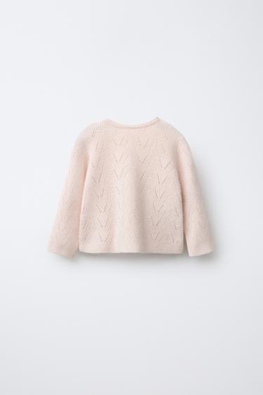 VESTE PULL 2 EN 1 COTON LAINE - Beige clair de Zara - Image 1