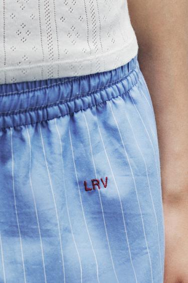 PANTALON DE STYLE PYJAMA À RAYURES - Bleu de Zara - Image 3