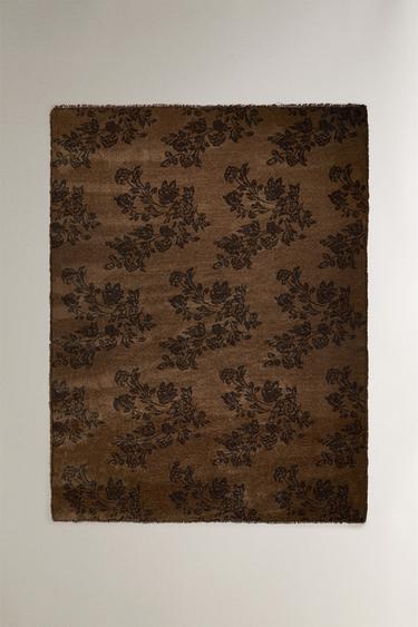COUVERTURE CHENILLE JACQUARD - Marron de Zara - Image 1