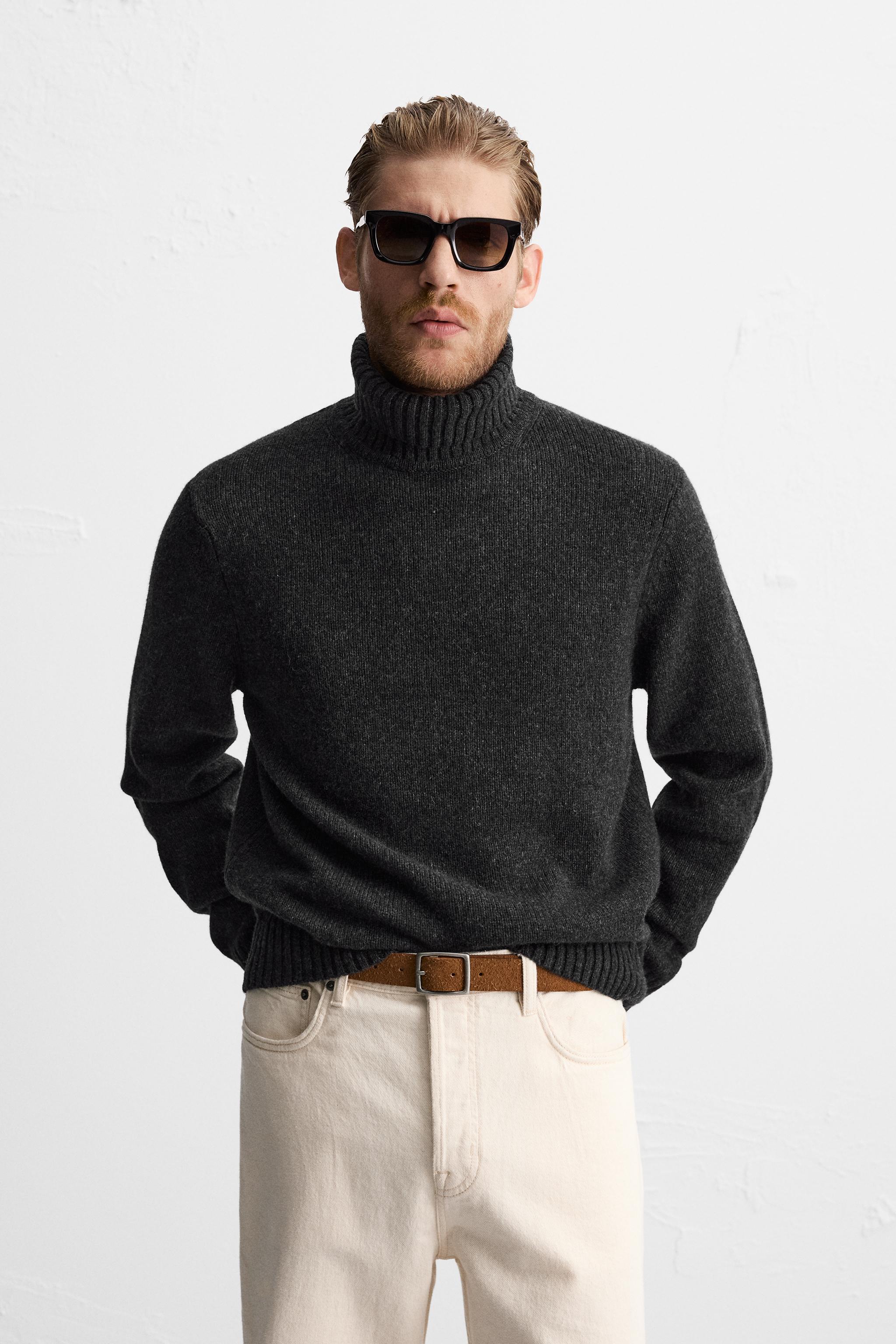 Black turtleneck mens shops zara