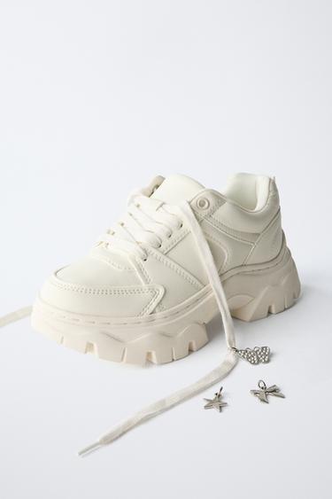 TENNIS SEMELLE ÉPAISSE À BRELOQUES - Blanc de Zara - Image 2